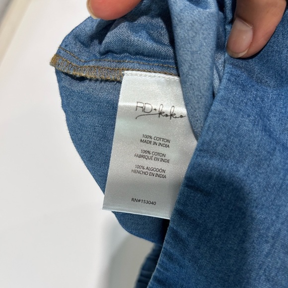 RD+koko A Line Mide Skirt Denim Blue Wrap Skirt - Picture 7 of 16